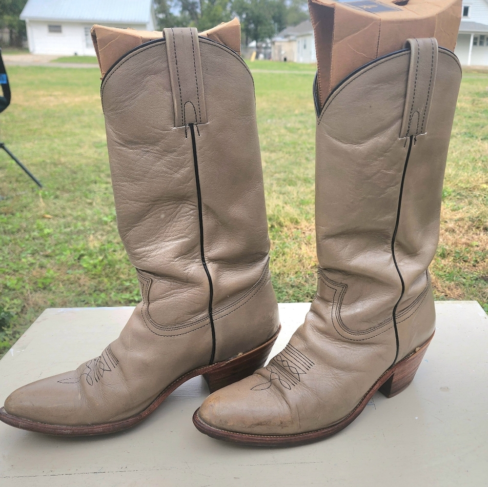 Frye Western Leather Boots HOST PICK Stacked Heel Men's Size 10 1/2 D USA - Picture 2 of 10